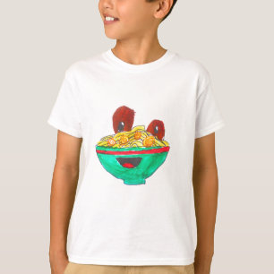 Funny cartoon spaghetti meatballs art T-Shirt