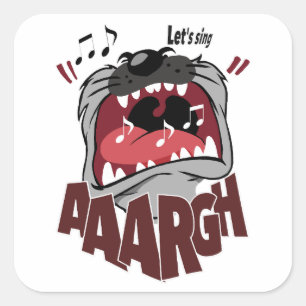 Funny cartoon square sticker