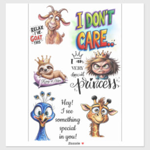 Funny Cartoon Stickers Motivational & Sarcastic 