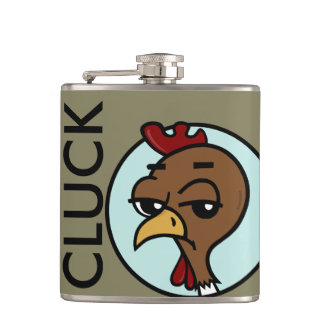 FUNNY CARTOON STYLE CHICKEN VINYL WRAPPED FLASK