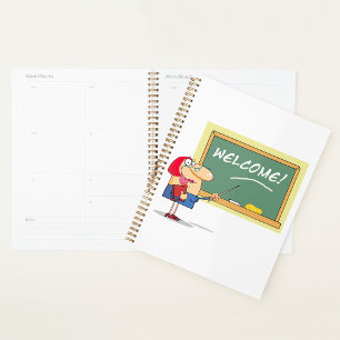 Funny Cartoon Teacher Welcome Back to School Planner