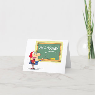 Funny Cartoon Teacher Welcome Back to School Thank You Card