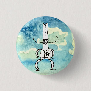 Funny Cartoon Texas Cowboy  3 Cm Round Badge