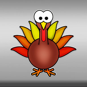 Funny Cartoon Turkey Vinyl Sticker