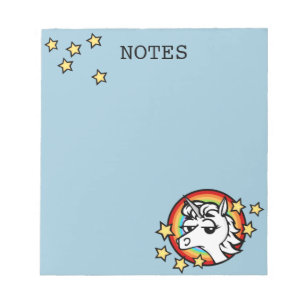 FUNNY CARTOON UNICORN NOTEPAD