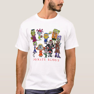 Funny Cartoon Vampires Donate Blood T-Shirt