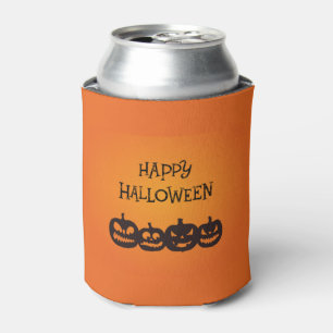 Funny Carved Halloween Pumpkin Quartet Can Cooler