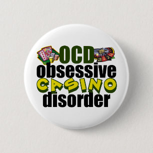 Funny Casino Addict 6 Cm Round Badge