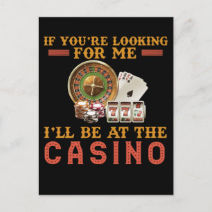 Funny Casino addicted Gambling Humour Postcard