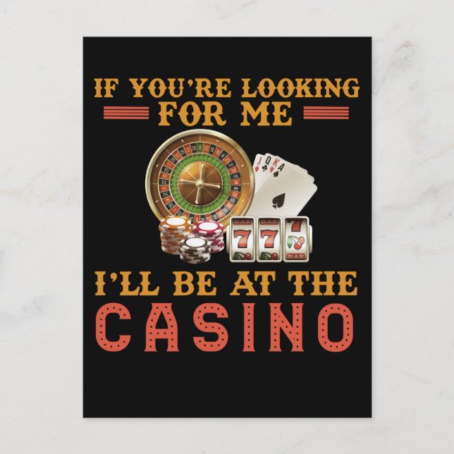 Funny Casino addicted Gambling Humour Postcard (Front)