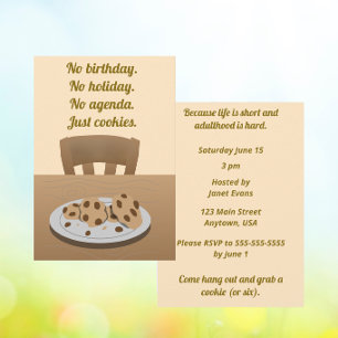 Funny Casual Cookie Gathering  Invitation