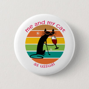 Funny Cat 6 Cm Round Badge