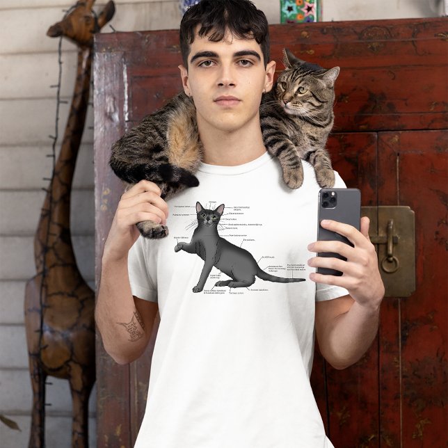 Funny Cat Anatomy Diagram Humor Nerdy T-Shirt (Creator Uploaded)
