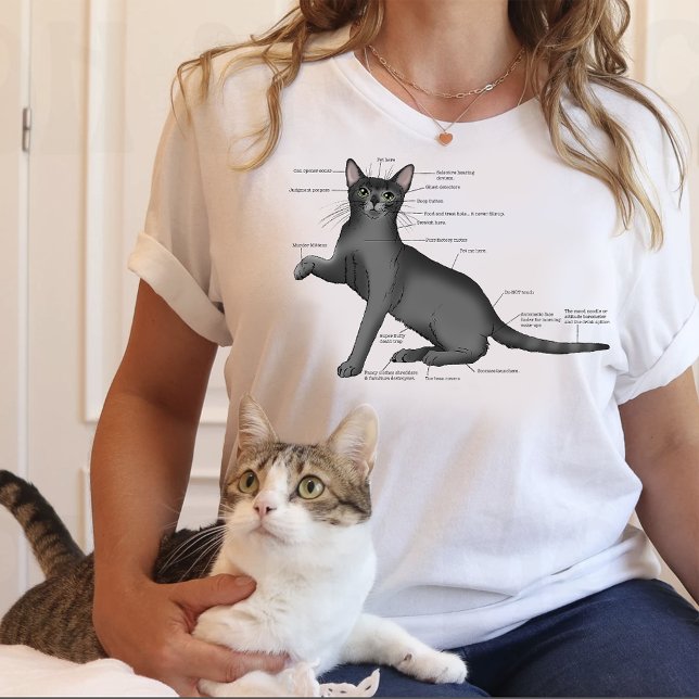 Funny Cat Anatomy Diagram Humour Nerdy T-Shirt (Creator Uploaded)