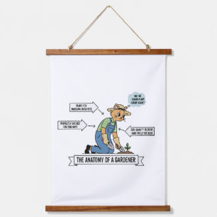 Funny Cat Anatomy of a Gardener   Cute Pet Lover   Hanging Tapestry