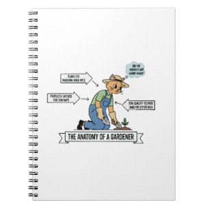 Funny Cat Anatomy of a Gardener Cute Pet Lover Notebook