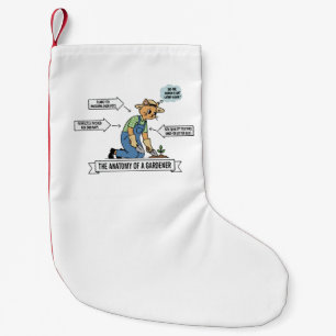 Funny Cat Anatomy of a Gardener Cute Pet Lover Small Christmas Stocking