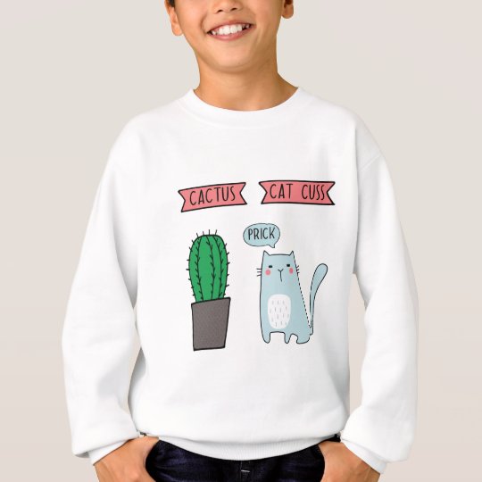 Funny cat and cactus sweatshirt