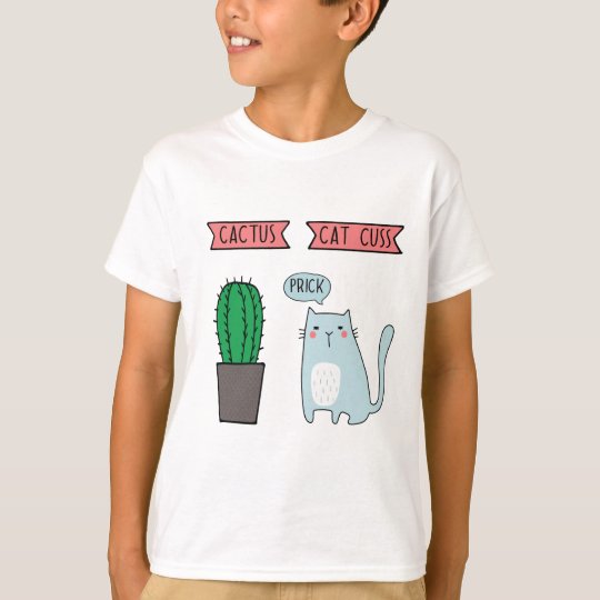 Funny cat and cactus T-Shirt