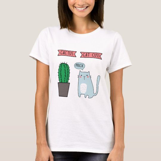 Funny cat and cactus T-Shirt
