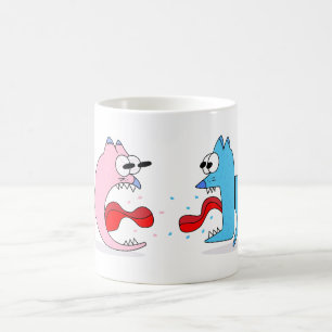 Funny Cat and Dog Fight Mug