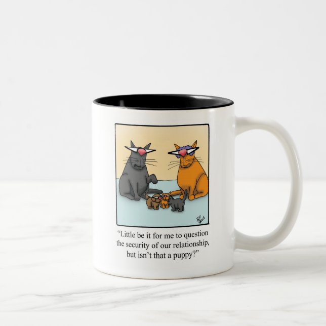 Funny Cat And Dog Humour Mug (Right)