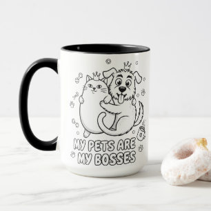 Funny Cat and Dog Mug Gift For Pet Lovers