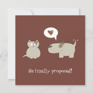 Funny Cat and Dog Save the Date invitation