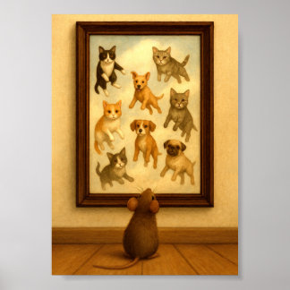 Funny Cat and Dog Wall Art