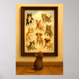 Funny Cat and Dog Wall Art