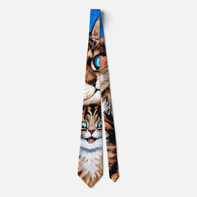Funny Cat and Kitten, Louis Wain Tie (Front)