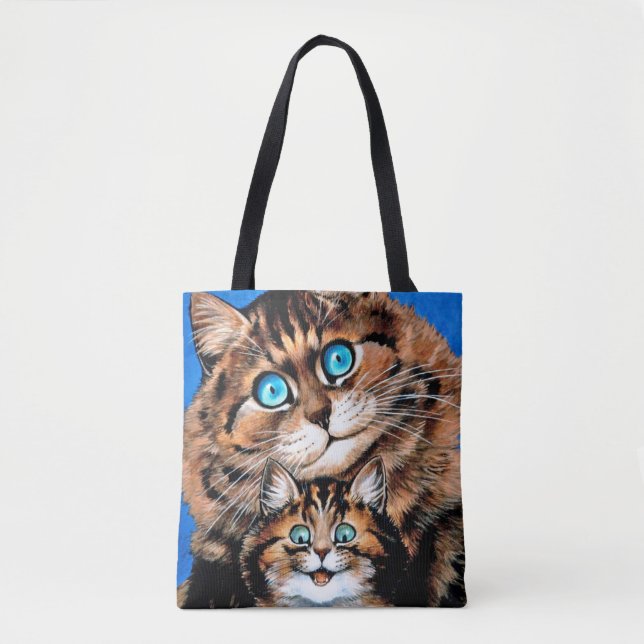 Funny Cat and Kitten, Louis Wain Tote Bag (Front)