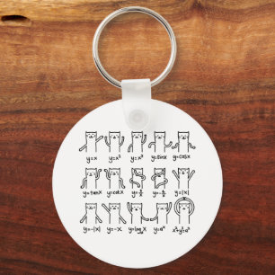 Funny Cat And Math, Cat And Algebra Lover, Funny C Key Ring