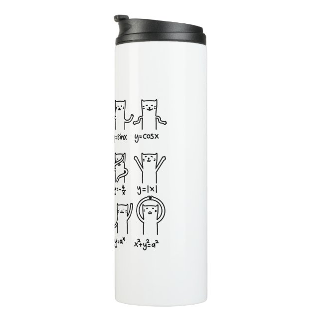 Funny Cat And Math, Cat And Algebra Lover, Funny C Thermal Tumbler (Rotated Right)