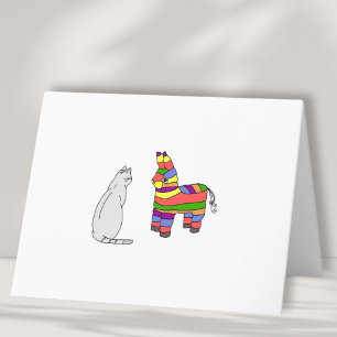 Funny Cat and Pinata Blank Card