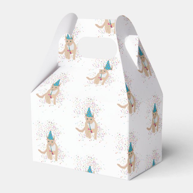 Funny Cat Animals Having a Party  Favour Box (Front Side)