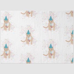 Funny Cat Animals Having a Party Tissue Paper