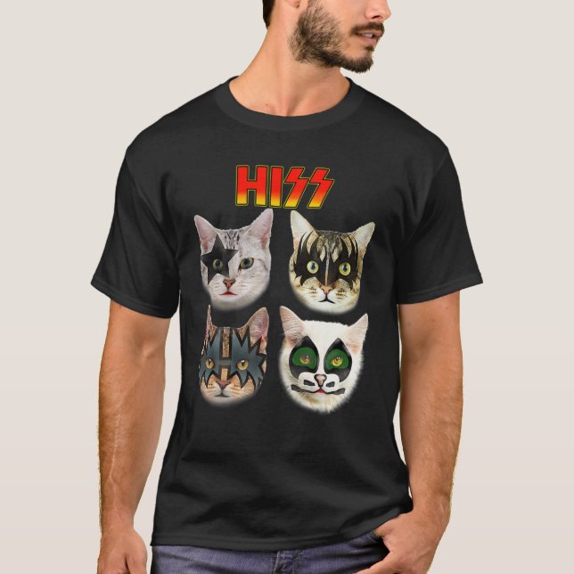 Funny Cat Apparel, Cat Lover Clothes, Cat Hiss, Ca T-Shirt (Front)
