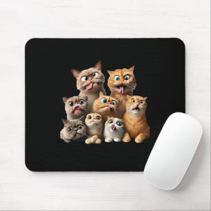 funny cat art print mouse pad