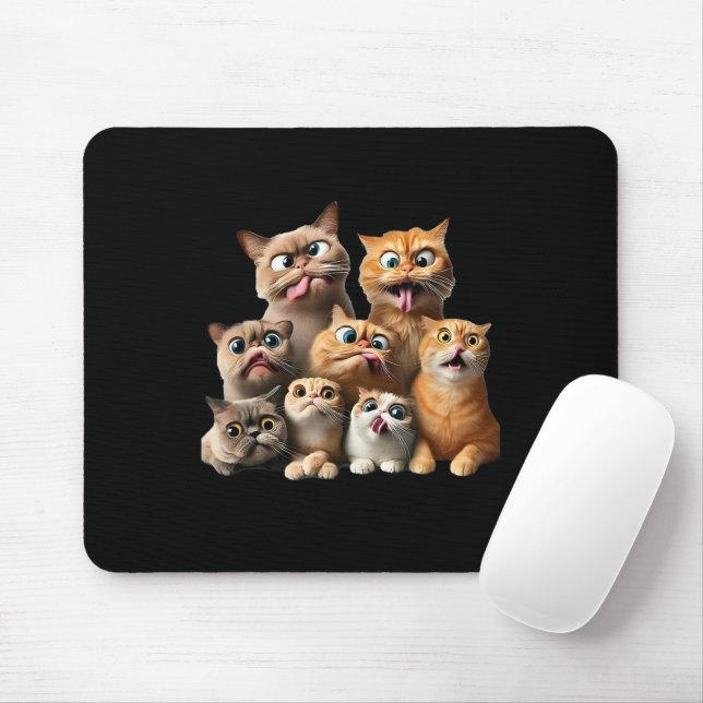 funny cat art print mouse pad (With Mouse)