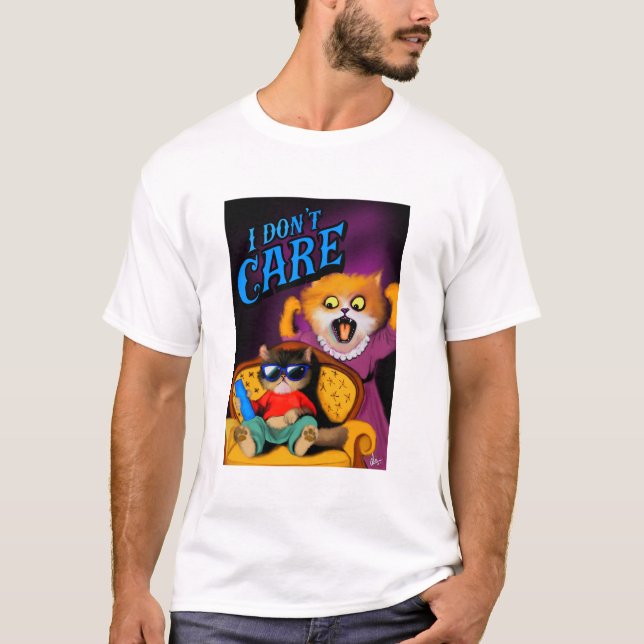 Funny Cat Artwork. T-Shirt (Front)