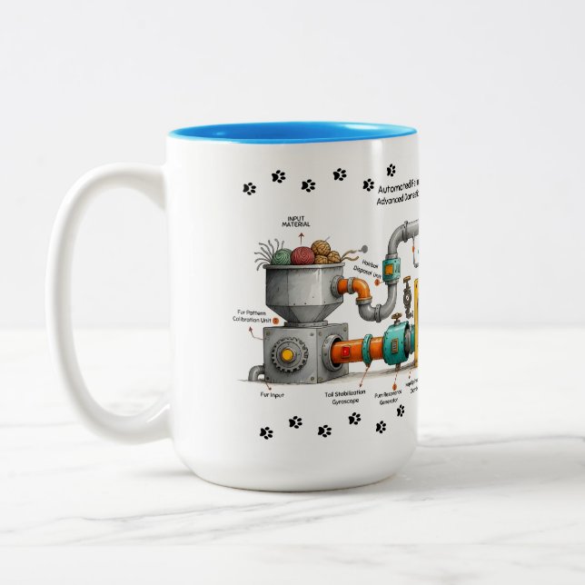 Funny Cat Assembly Machine Mug (Left)