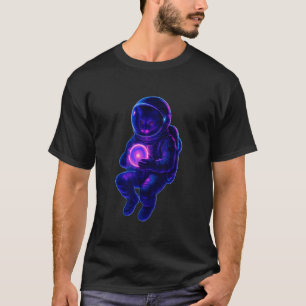 Funny Cat Astronaut in Space for Men Women Girls K T-Shirt
