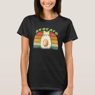 Funny Cat Avocado Avocato Kitten Vintage Retro Gir T-Shirt