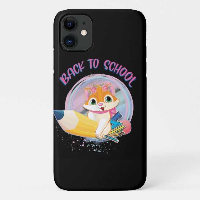 Funny Cat Back To School Case-Mate iPhone Case (Back)