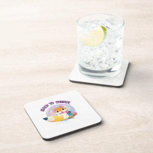 Funny Cat Back To School Coaster