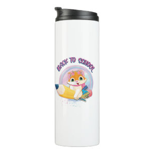 Funny Cat Back To School Thermal Tumbler