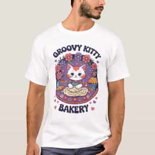 Funny Cat Bakery Groovy Kitty T-Shirt
