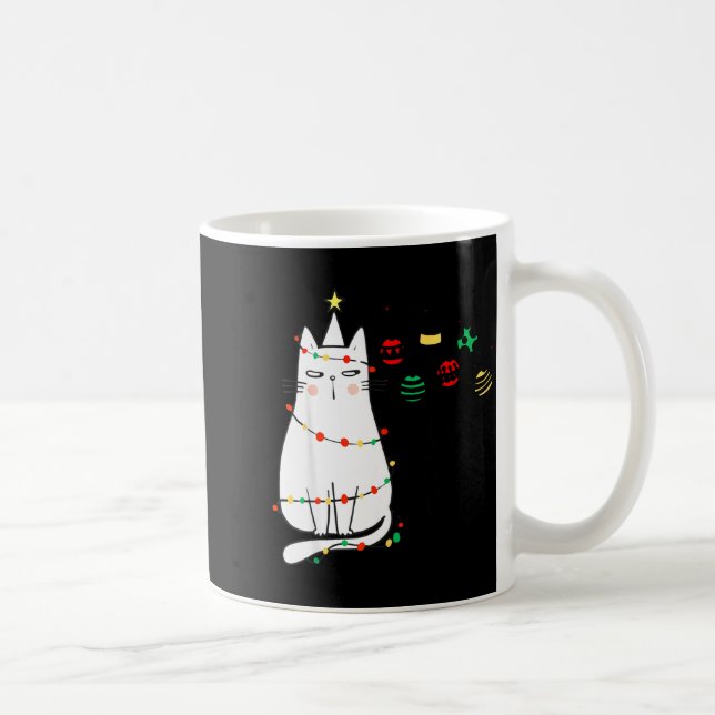 Funny Cat Ball Buster Christmas Humor  Coffee Mug (Right)