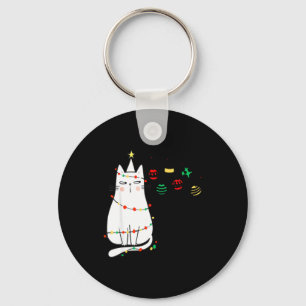 Funny Cat Ball Buster Christmas Humor  Key Ring